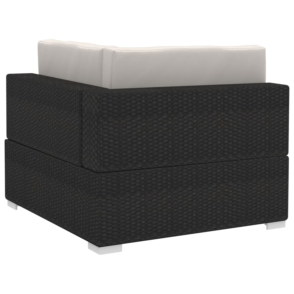 Set Divani da Giardino 4 pz con Cuscini in Polyrattan Nero - homemem39