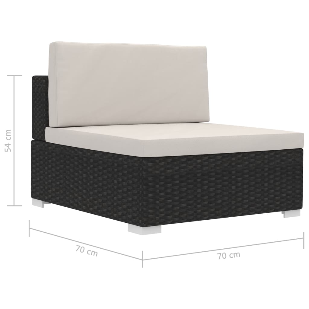 Set Divani da Giardino 4 pz con Cuscini in Polyrattan Nero - homemem39