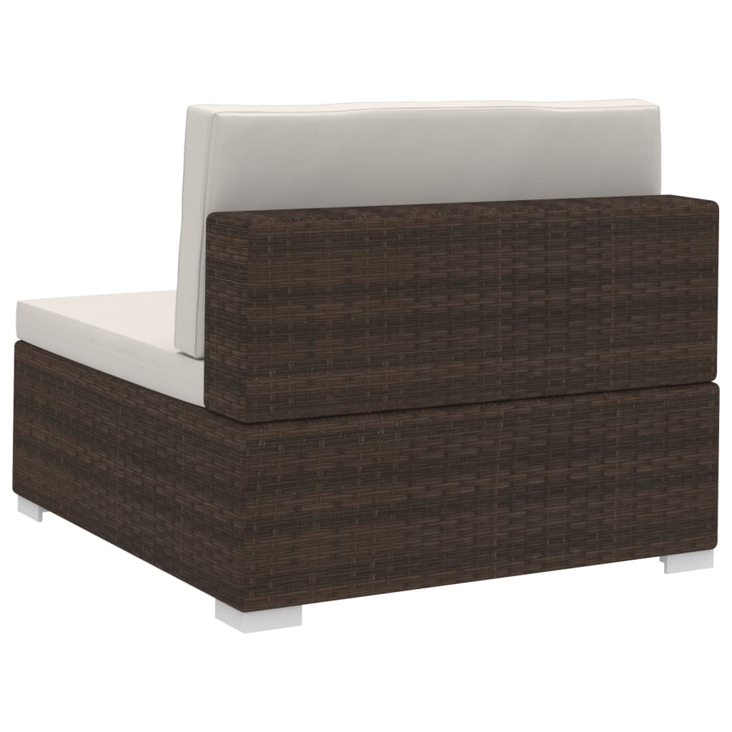 Set Divani da Giardino 4 pz con Cuscini in Polyrattan Marrone - homemem39