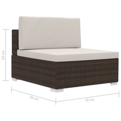 Set Divani da Giardino 4 pz con Cuscini in Polyrattan Marrone - homemem39