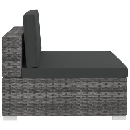 Set Divani da Giardino 4 pz con Cuscini in Polyrattan Grigio - homemem39