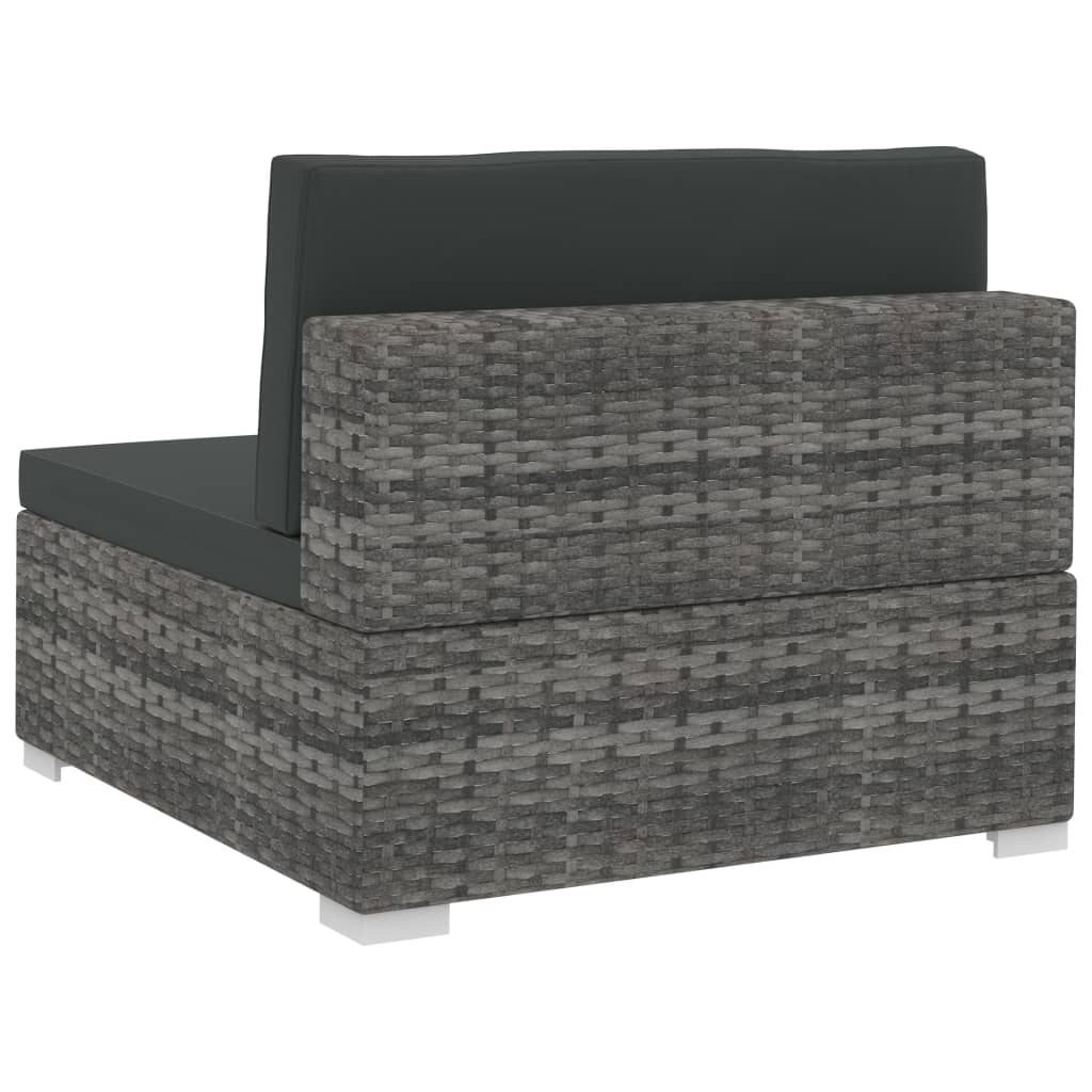 Set Divani da Giardino 4 pz con Cuscini in Polyrattan Grigio - homemem39