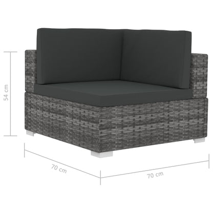 Set Divani da Giardino 4 pz con Cuscini in Polyrattan Grigio - homemem39