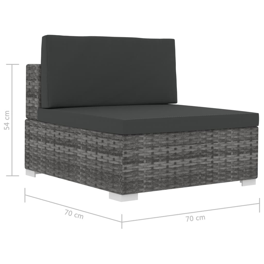 Set Divani da Giardino 4 pz con Cuscini in Polyrattan Grigio - homemem39