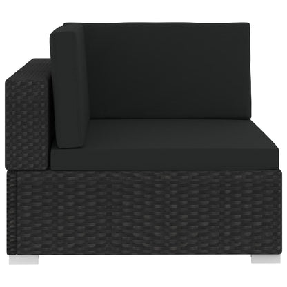 Set Divani da Giardino 4 pz con Cuscini in Polyrattan Nero - homemem39