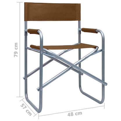 Sedie da Regista 2 pz in Acciaio Marroni - homemem39