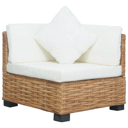 Divano Angolare con Cuscini in Rattan Naturale - homemem39