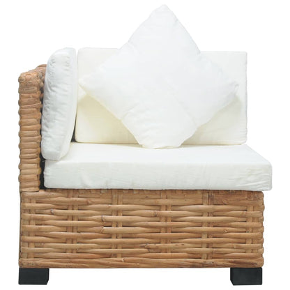 Divano Angolare con Cuscini in Rattan Naturale - homemem39