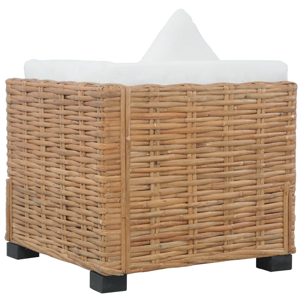 Divano Angolare con Cuscini in Rattan Naturale - homemem39