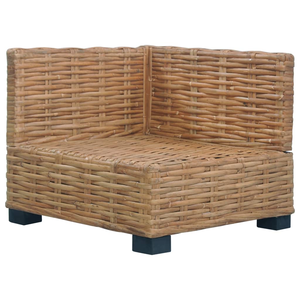 Divano Angolare con Cuscini in Rattan Naturale - homemem39