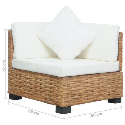 Divano Angolare con Cuscini in Rattan Naturale - homemem39