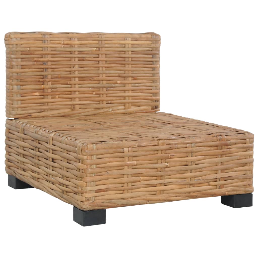 Divano Senza Braccioli con Cuscini Rattan Naturale - homemem39