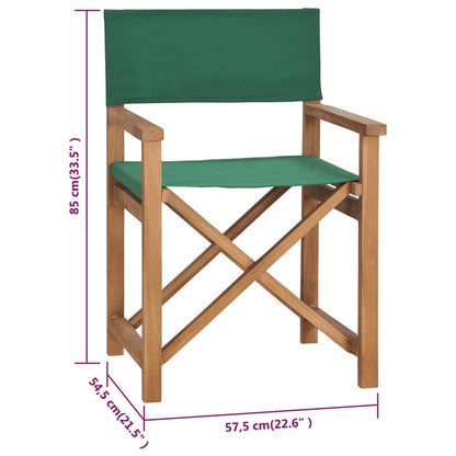 Sedia da Regista in Legno Massello di Teak Verde - homemem39