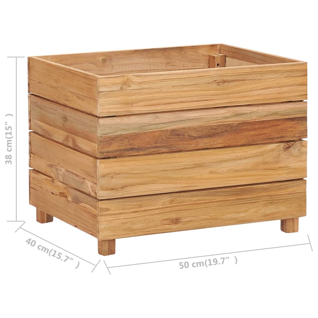 Letto Rialzato 50x40x38 cm Legno di Teak di Recupero e Acciaio - homemem39