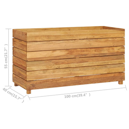 Letto Rialzato 100x40x55 cm Legno di Teak di Recupero e Acciaio - homemem39