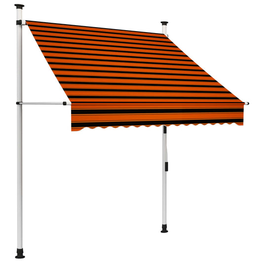 Tenda da Sole Retrattile Manuale 150 cm Arancione e Marrone - homemem39