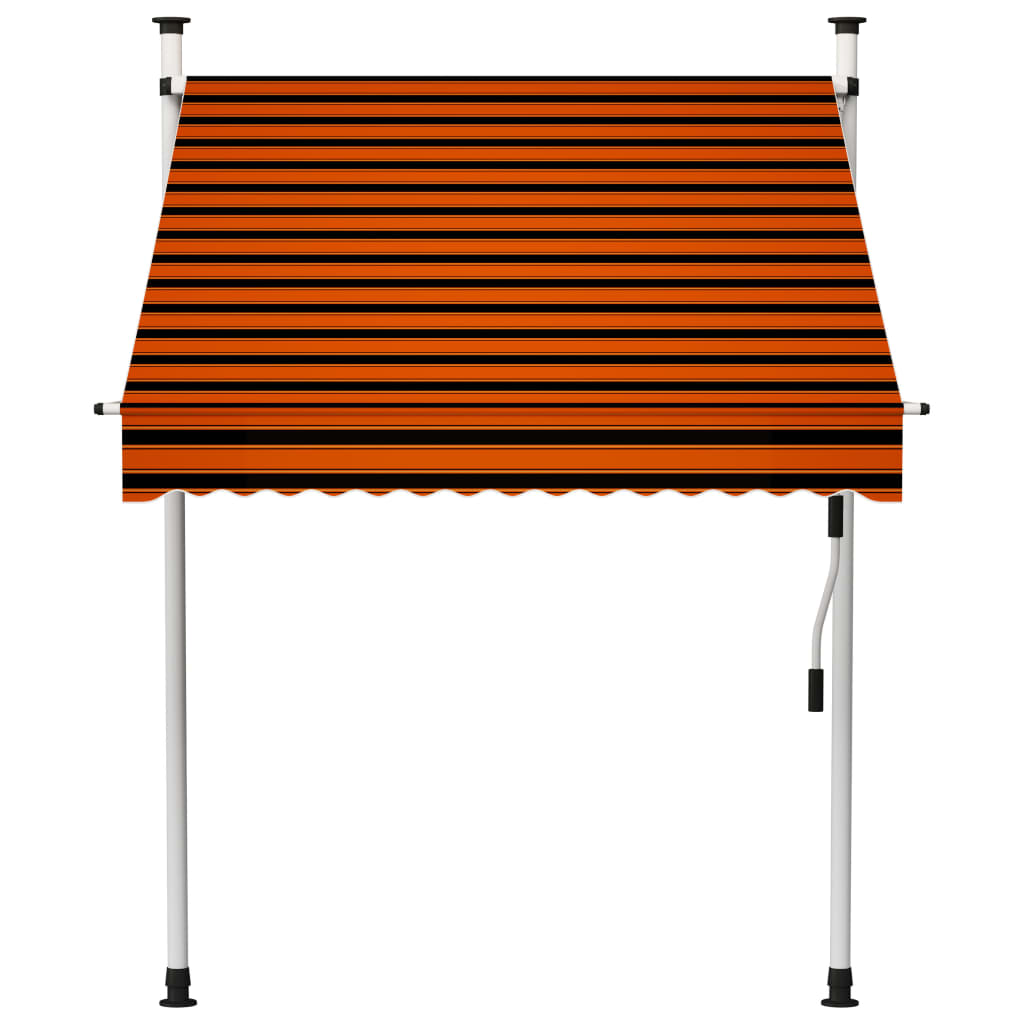 Tenda da Sole Retrattile Manuale 150 cm Arancione e Marrone - homemem39