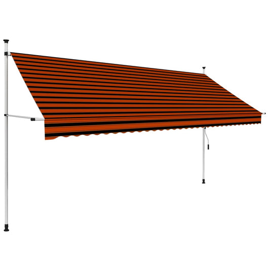 Tenda da Sole Retrattile Manuale 350 cm Arancione e Marrone - homemem39