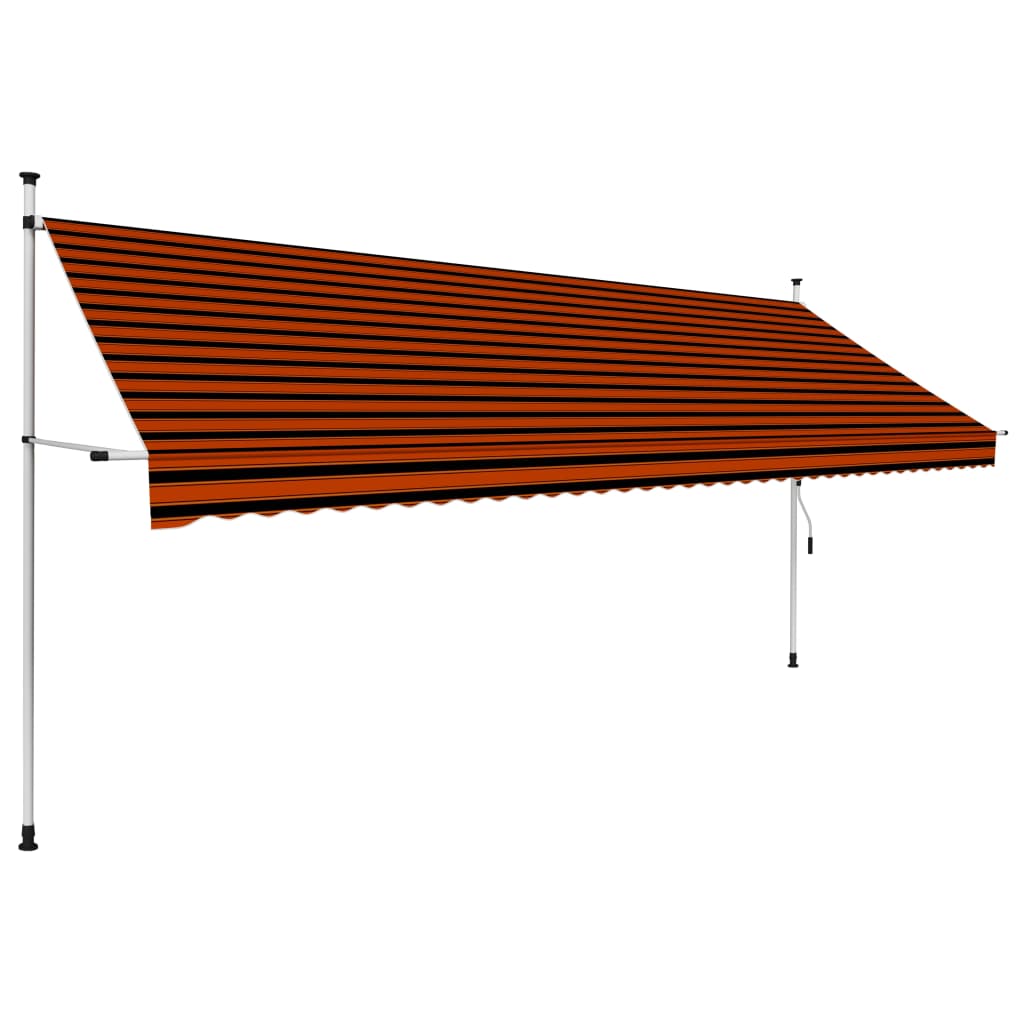 Tenda da Sole Retrattile Manuale 400 cm Arancione e Marrone - homemem39