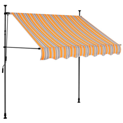 Tenda da Sole Retrattile Manuale con LED 200 cm Giallo e Blu - homemem39