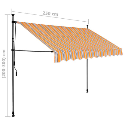 Tenda da Sole Retrattile Manuale con LED 250 cm Giallo e Blu - homemem39