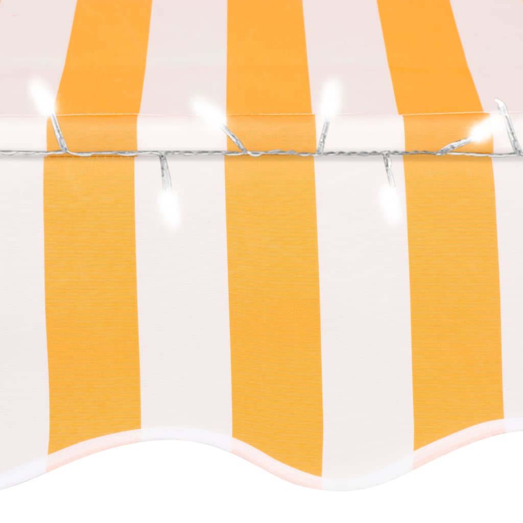 Tenda da Sole Retrattile Manuale LED 250 cm Bianco e Arancione - homemem39