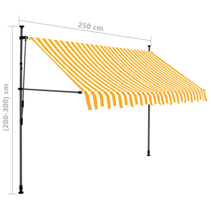 Tenda da Sole Retrattile Manuale LED 250 cm Bianco e Arancione - homemem39