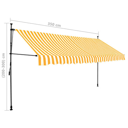 Tenda da Sole Retrattile Manuale LED 350 cm Bianco e Arancione - homemem39