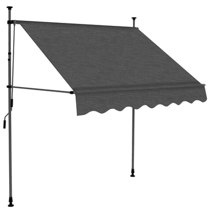 Tenda da Sole Retrattile Manuale con LED 100 cm Antracite - homemem39