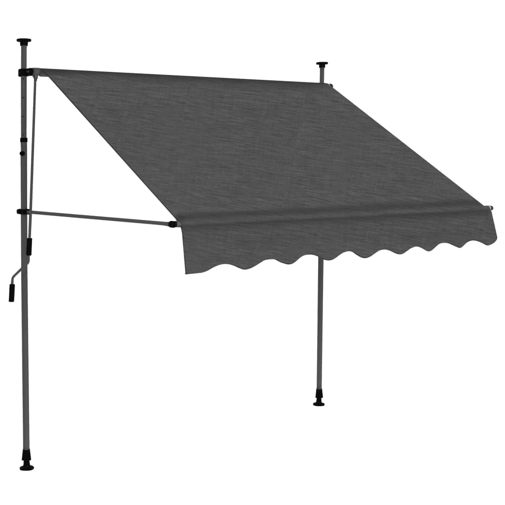 Tenda da Sole Retrattile Manuale con LED 150 cm Antracite - homemem39