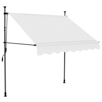 Tenda da Sole Retrattile Manuale con LED 150 cm Crema - homemem39