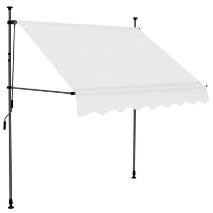 Tenda da Sole Retrattile Manuale con LED 200 cm Crema - homemem39