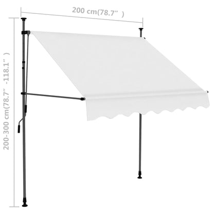 Tenda da Sole Retrattile Manuale con LED 200 cm Crema - homemem39