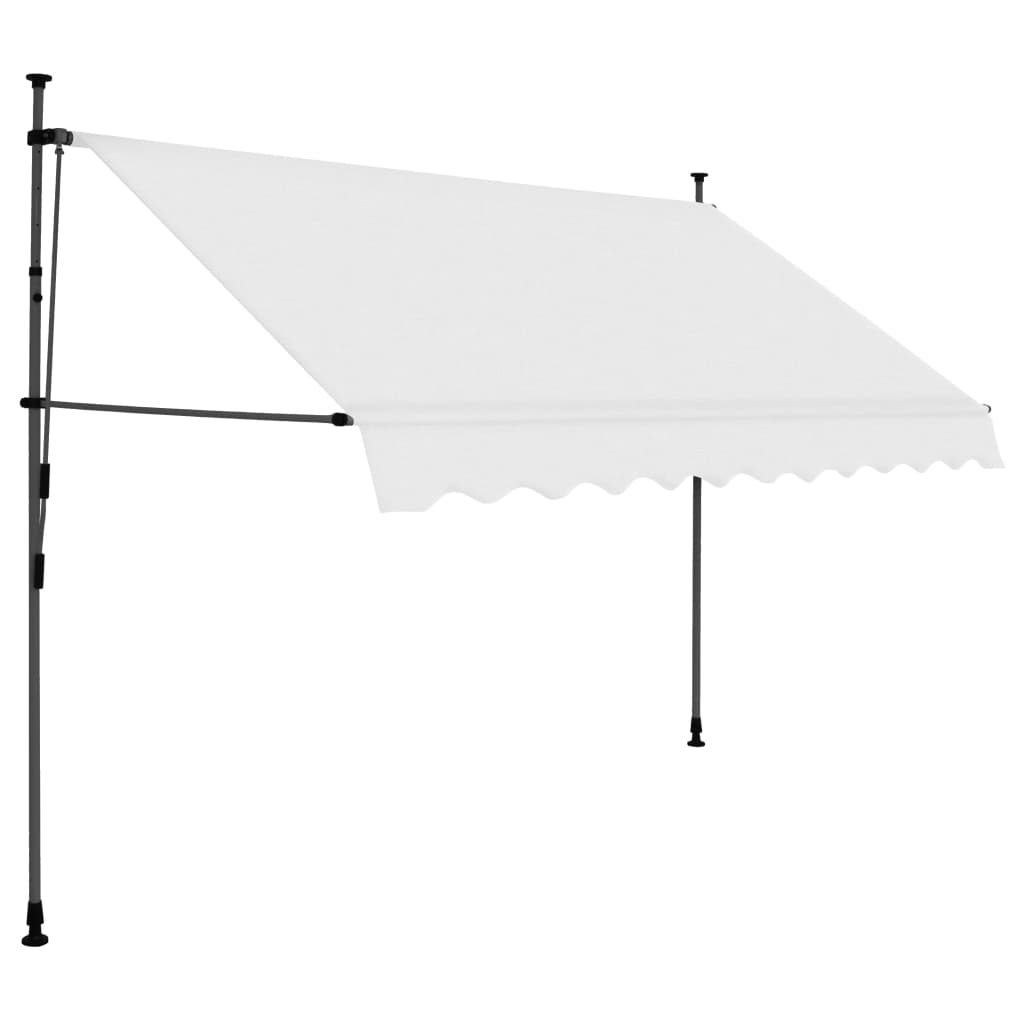 Tenda da Sole Retrattile Manuale con LED 250 cm Crema - homemem39
