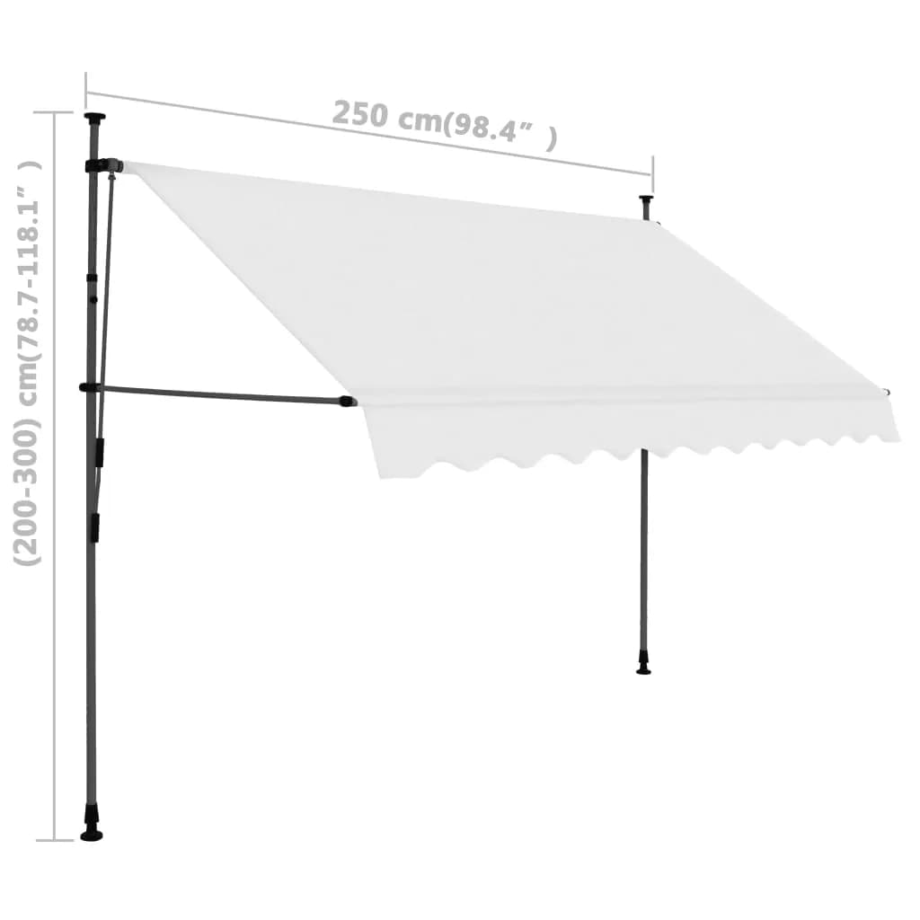 Tenda da Sole Retrattile Manuale con LED 250 cm Crema - homemem39