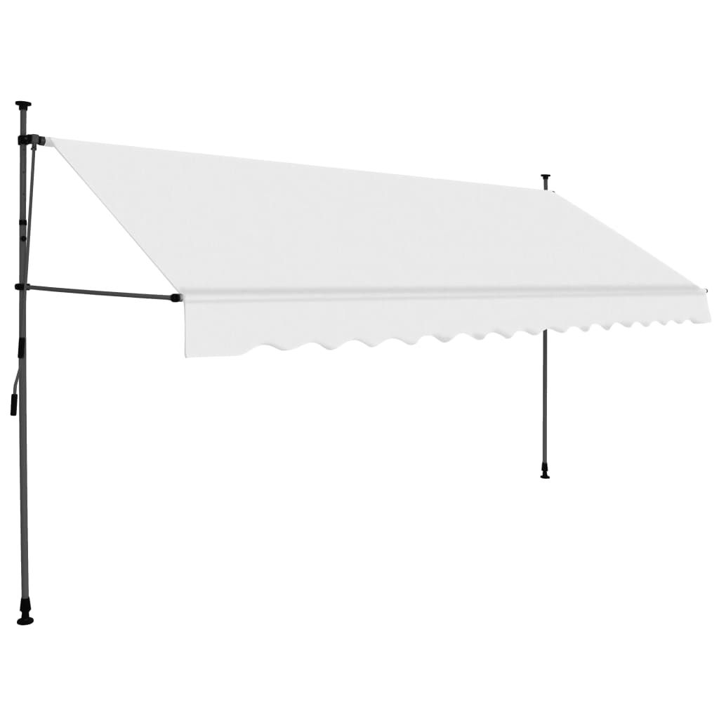 Tenda da Sole Retrattile Manuale con LED 400 cm Crema - homemem39