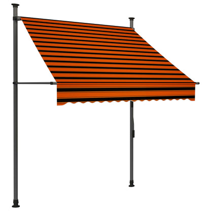 Tenda da Sole Retrattile Manuale LED 150 cm Arancione e Marrone - homemem39