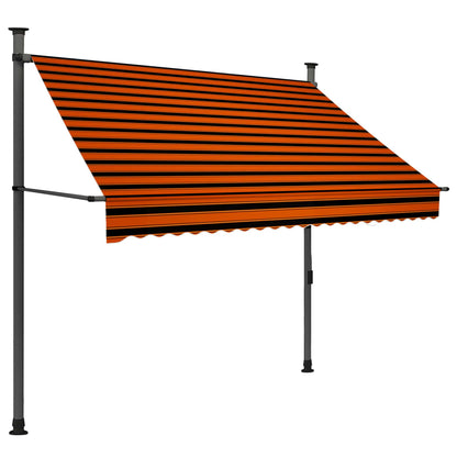 Tenda da Sole Retrattile Manuale LED 200 cm Arancione e Marrone - homemem39