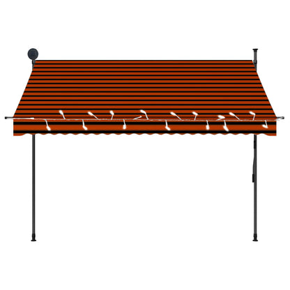 Tenda da Sole Retrattile Manuale LED 250 cm Arancione e Marrone - homemem39