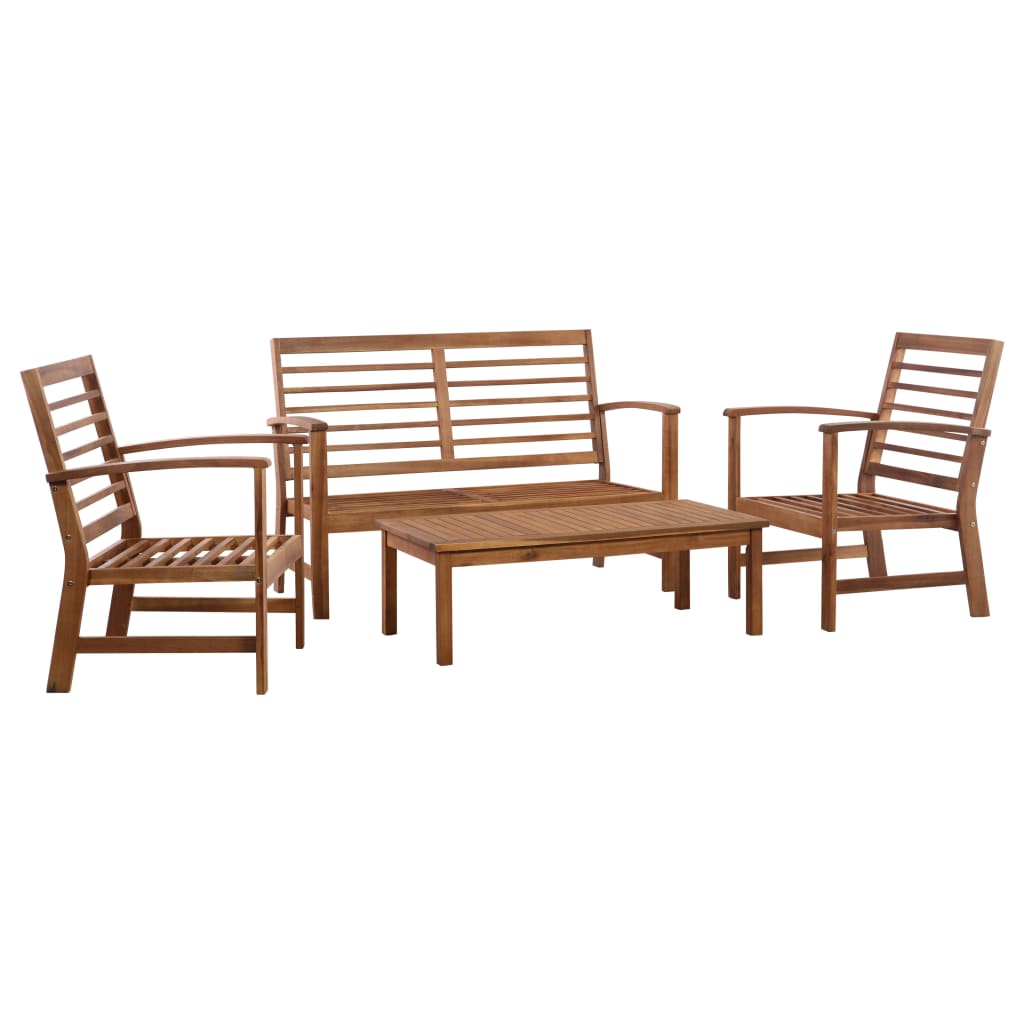 Set Divani da Giardino 4 pz in Legno Massello di Acacia - homemem39