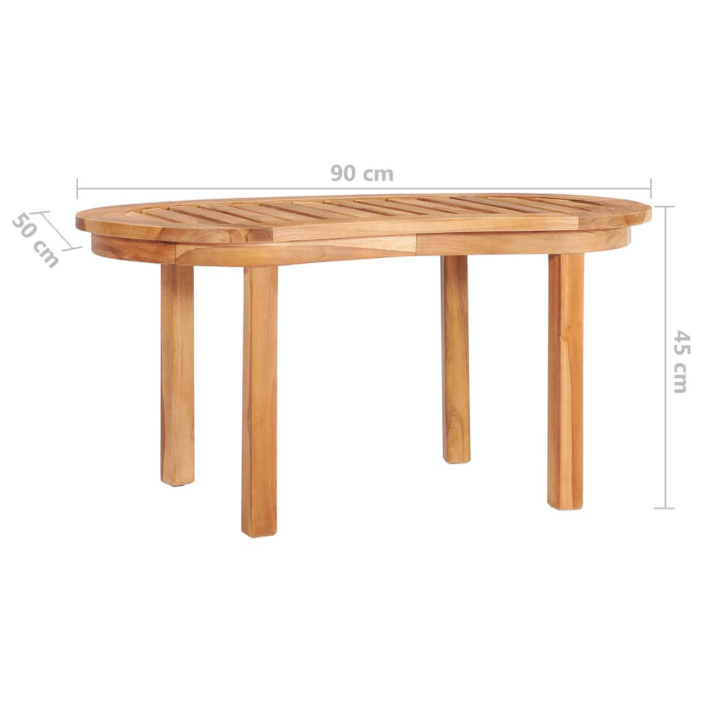 Tavolino da Caffè 90x50x45 cm in Legno Massello di Teak - homemem39