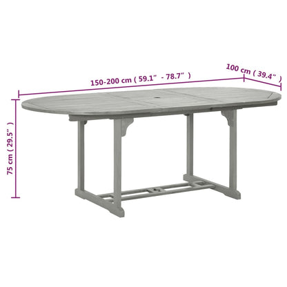 Tavolo da Giardino Grigio 200x100x75 cm in Legno di Acacia - homemem39