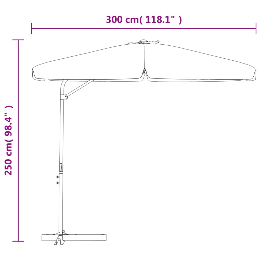 Ombrellone da Esterni con Palo in Acciaio 300 cm Bianco Sabbia - homemem39