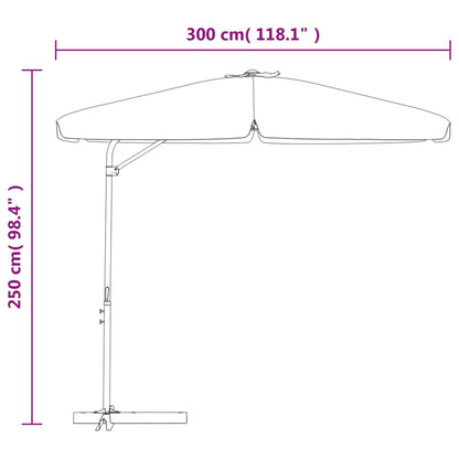 Ombrellone da Esterni con Palo in Acciaio 300 cm Grigio Talpa - homemem39