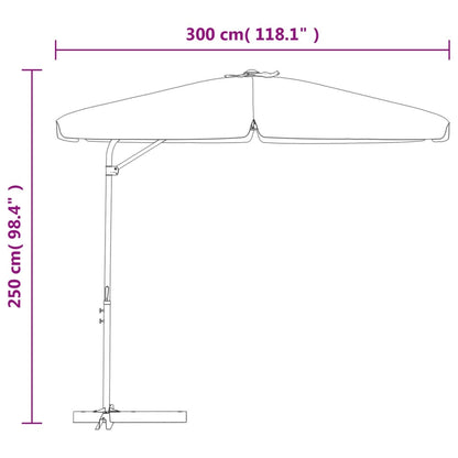 Ombrellone da Esterni con Palo in Acciaio 300 cm Azzurro - homemem39