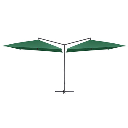 Ombrellone Doppio con Palo in Acciaio 250x250 cm Verde - homemem39