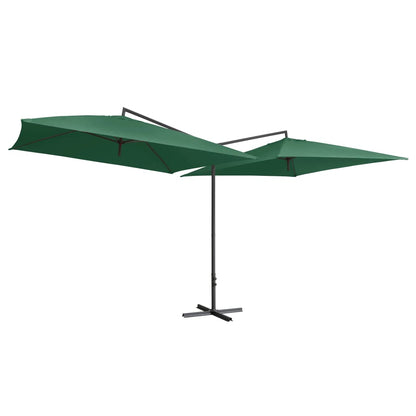 Ombrellone Doppio con Palo in Acciaio 250x250 cm Verde - homemem39