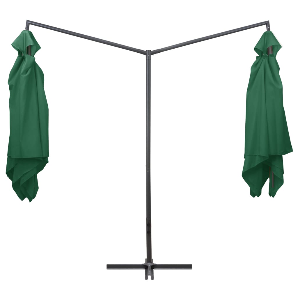 Ombrellone Doppio con Palo in Acciaio 250x250 cm Verde - homemem39