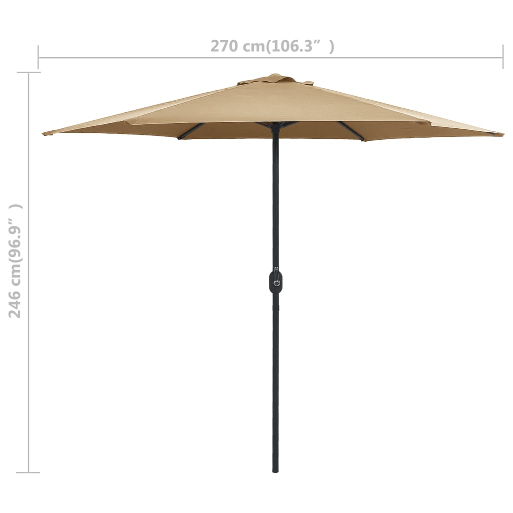 Ombrellone da Esterni con Palo in Alluminio 270x246 cm Talpa - homemem39