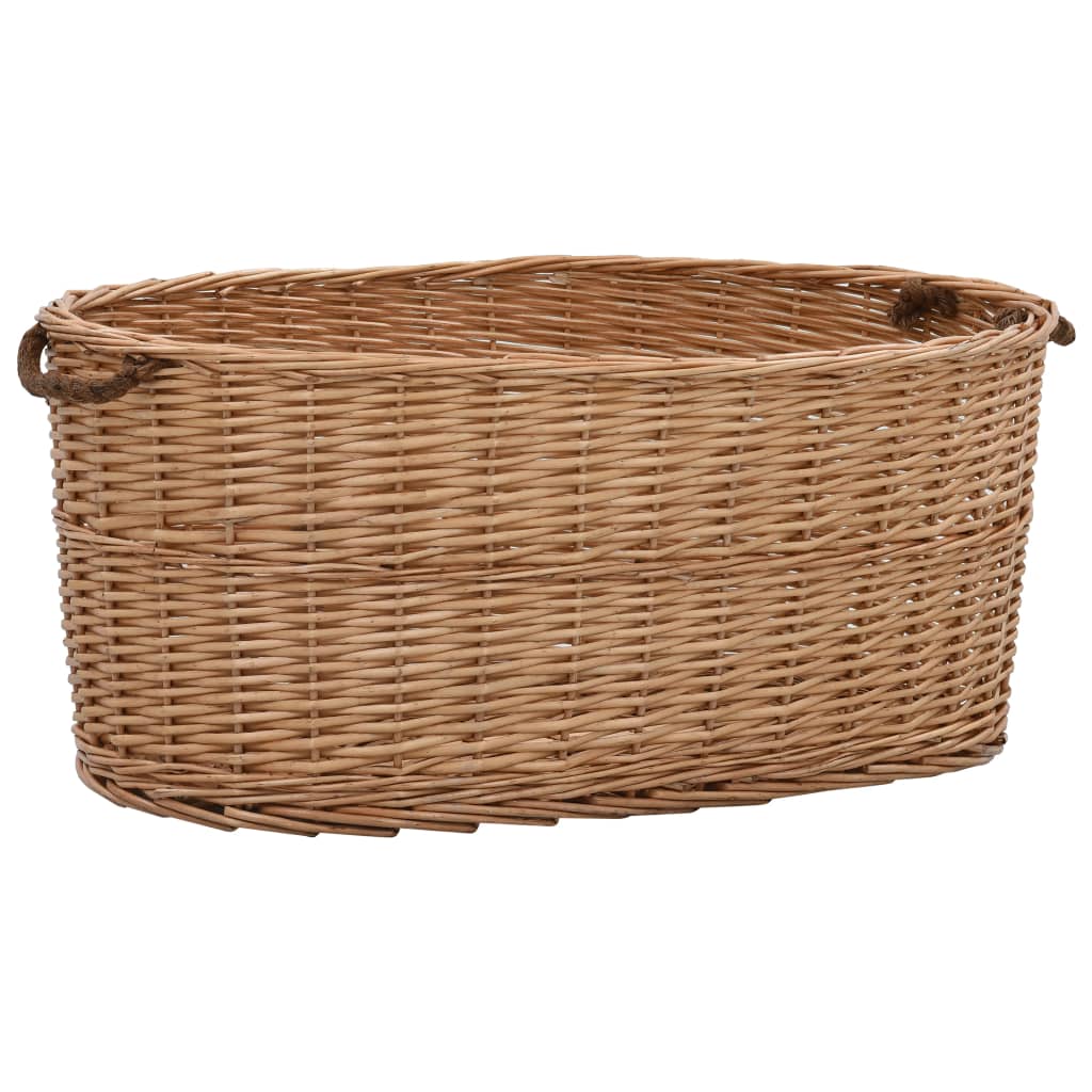 Cesta per Legna con Maniglie 78x54x34cm Salice Naturale - homemem39